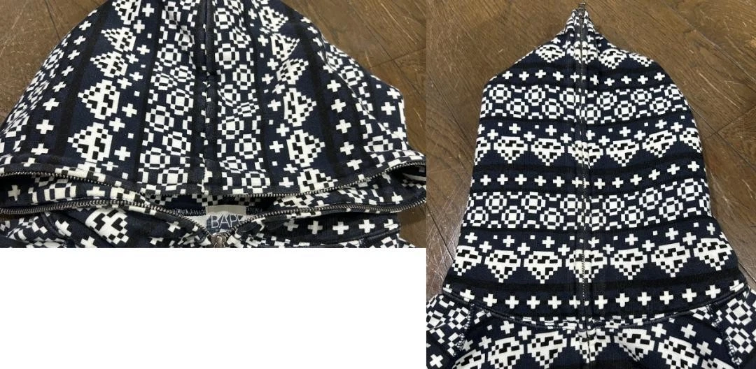 A BATHING APE (BAPE) Felpa con cappuccio Bape All Over Diamond UOMO JP taglia M usata in buone condizioni