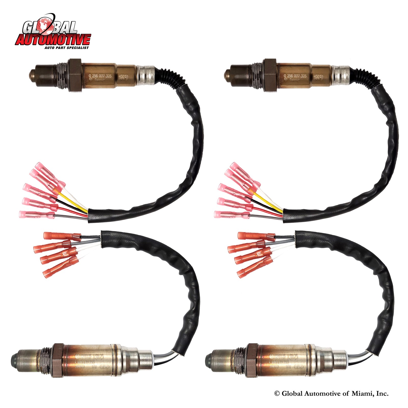 Set of 4 New Bosch Oxygen O2 Sensor for 2008-2023 Mercedes C63 4.0L 6.3L