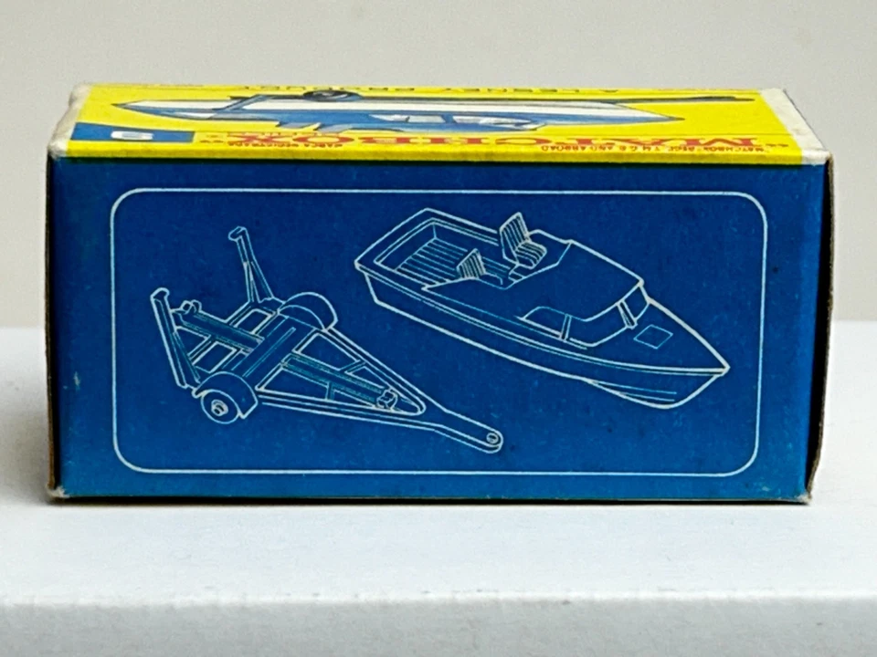 Matchbox No. 9 Boat & Trailer with F-Type Original Box, Nice - Image 2 of 4
