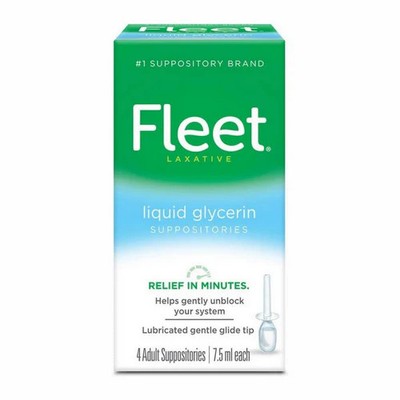 Fleet Liquid Glycerin Suppositories  7.5 Ml, Box Of 4 By Fleet