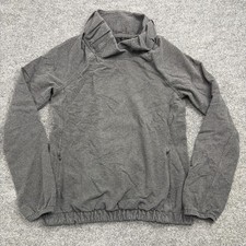 Lululemon Sweatshirt Womens 4 Gray Cowl Neck After All Pullover Elastic Hem Zip