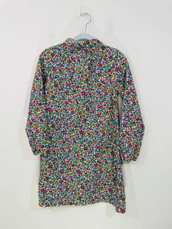 Mini Boden  Floral Dress Size 11-12Y Long Sleeve Multicolor Pockets Buttons - Image 4 of 4