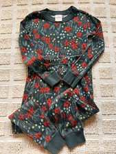 Hanna Andersson size 4 Poinsettia Patch Long John Pajama Set EUC