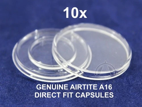 10 Airtite Coin Capsule Holders 16.5mm Direct Fit for 1/10thoz Gold Eagle | 16mm