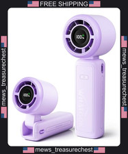 Portable Handheld Fan with 5 Speeds, 4000mAh Battery, Purple