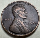 1935 1C BN Lincoln Cent WHEAT PENNY 7889N