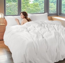 100 Linen King Duvet Cover Set, Luxury Pure Natural French Flax...