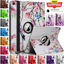 For iPad 10.2 9th 8th 7th Generation 360 Rotating Leather Smart Stand Case Cover