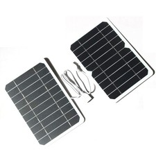 5W 5V Solar Panel USB Power Bank Outdoor Camping Hiking Mobile Phone Charger