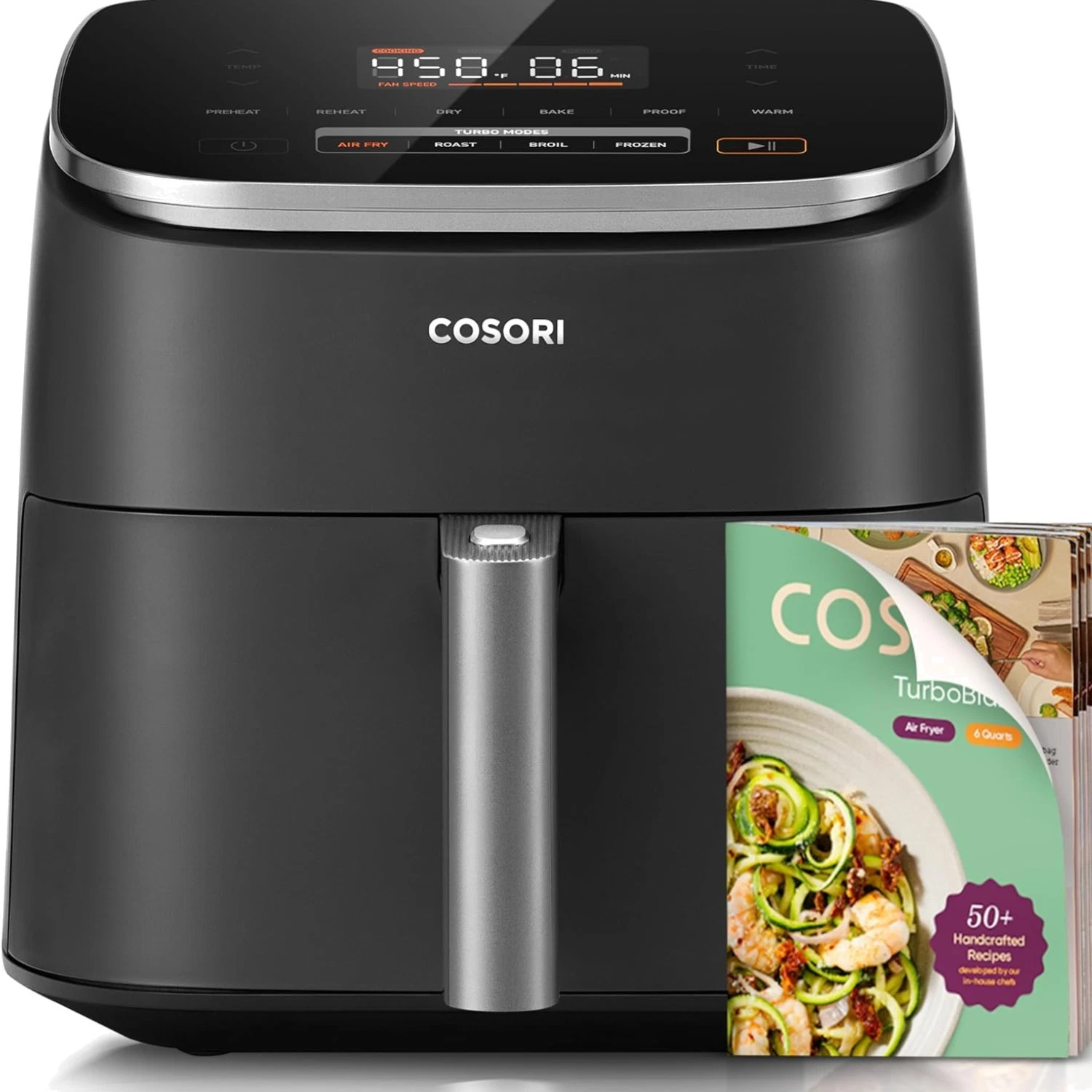 9-in-1 TurboBlaze Air Fryer 6 Qt, Ceramic Coating, 90°–450°F, Precise Heatin...
Opens in a new windo