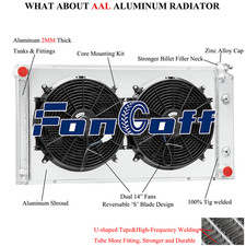 3 Row Aluminum Radiator Shroud Fan Fits 77-92 Cadillac Fleetwood 5.7l At/mt New