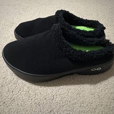 OOFOS OOcoozie Men  s 10 Mules Shoes Slides Sandals Slippers Slip Ons Black NEW