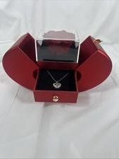 Valentine's Gifts Preserved Red Rose with Necklace Eternal Flowers Rose W/Box