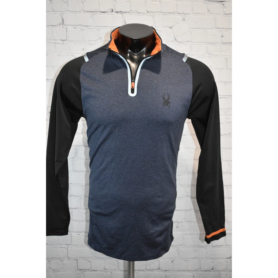 Camisa Pullover Spyder Gimnasio 1/4 Cremallera Para Hombre Talla Grande Rendimiento Mezcla Poliéster Foto 2 de 4
