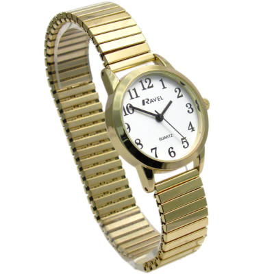 Ravel Damen Super Klar Quarz Uhr mit Spreizarmband Gold #38 R0232.02.2