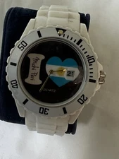 michi peri Argentinian flag watch, magnify on date rotating Bezel , 40 mm case