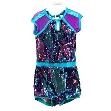 Weissman Lights Ultra Sparkle Biketard Unitard Child SC 6 Girls Costume Dance