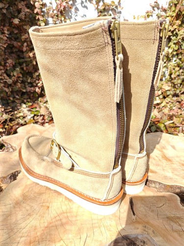 Russell Moccasin Zephyr Boots US 9.5 D Laramie Suede Beige Single Vamp - Picture 7 of 24