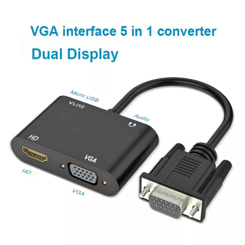 3 In 1 Hdmi To Vga Dvi Hdmi With Audio 3.5mm Micro Adapter Cable