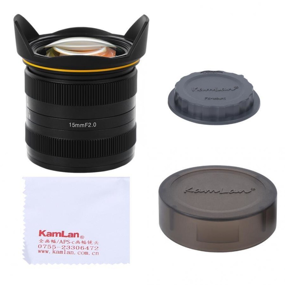 Kamlan 15mm F2.0 APS-C Manual Focus Lens for Canon EOS-M / Sony E