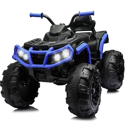 #ad 24V Blue Kids Ride on ATV Electric Power Wheels Quad Car w 2 Speed Bluetooth LED $169.99