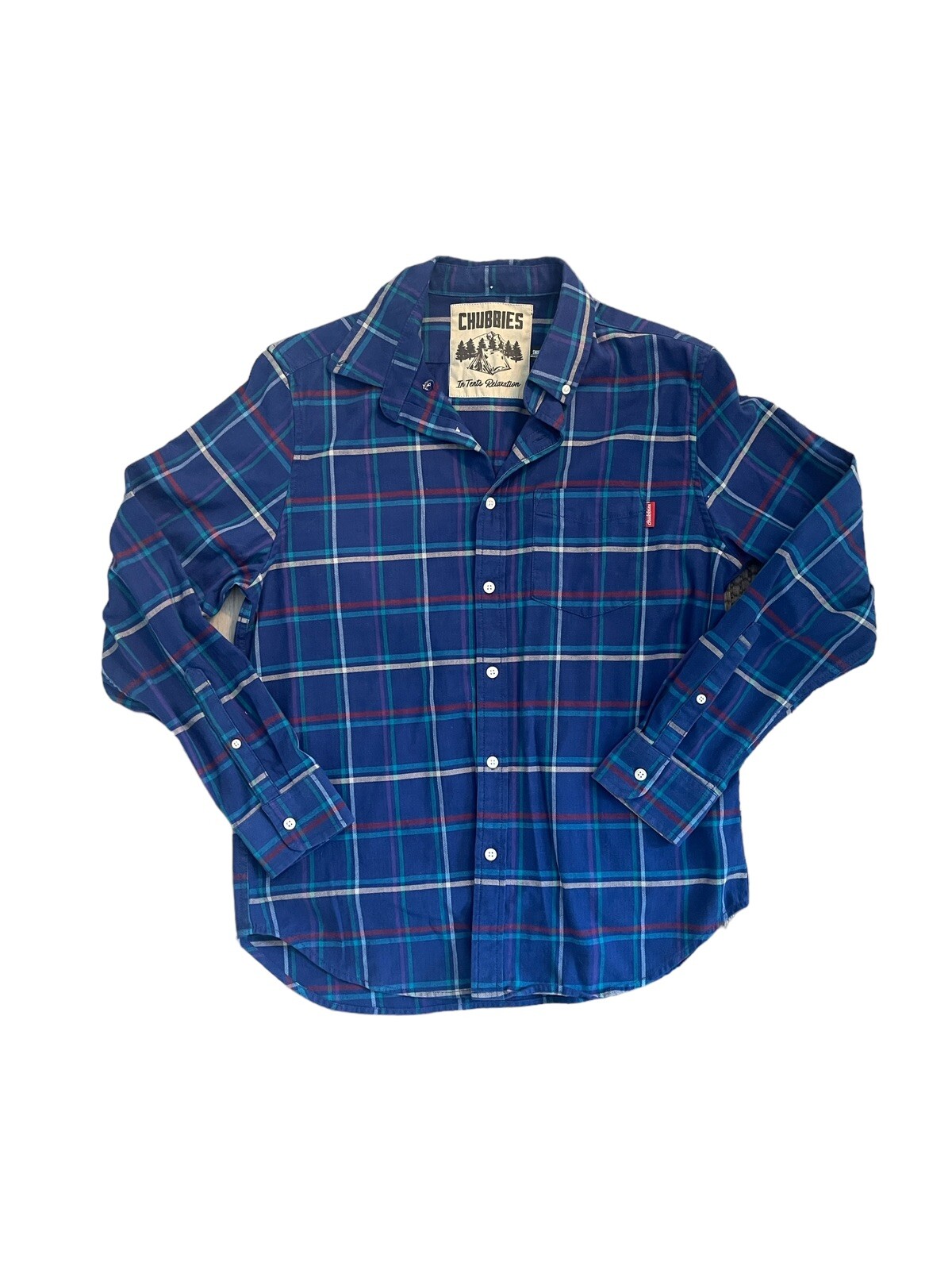 Chubbies Flannel Shirt Adult Medium Small Plaid Button Up-image