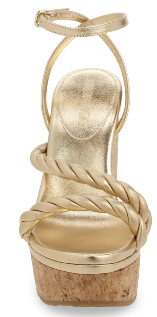 Jimmy Choo Diosa Wedge 130 Gold Metallic Nappa Platform Jimmy Choo Diosa Wedge 130 Gold Metallic Nappa Platform
