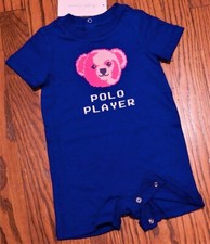 POLO RALPH LAUREN AUTHENTIC BABY BOYS BRAND NEW ORIGINAL ROMPER Size 6M, NWT