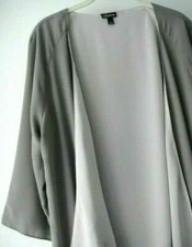 Relativity ~ Sz. L Gray Drape Open Front  *Lovely, 3/4 Sleeve Jacket
