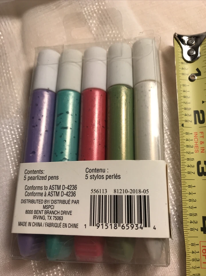 RECUERDOS Bolígrafos de Pintura Perlada 5 piezas. NUEVOS COLORES MORADO ROSA VERDE BLANCO AZUL Foto 2 de 3