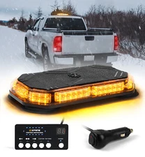 Xprite 14" Amber LED Strobe Beacon Light Rooftop Car Truck Emergency Light Bar