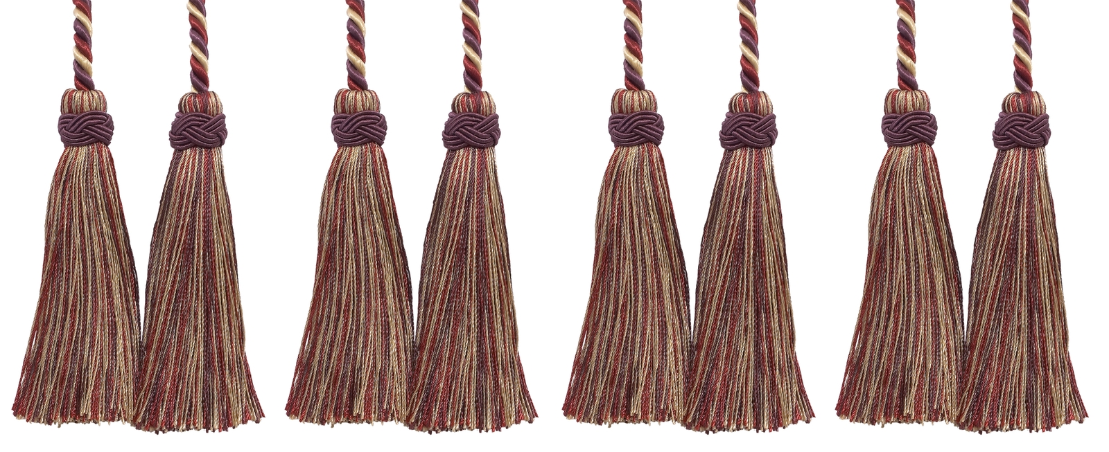 Curtain Tieback, Style# ICT, Color# 4466 - Cranberry Red [Set of 4]
