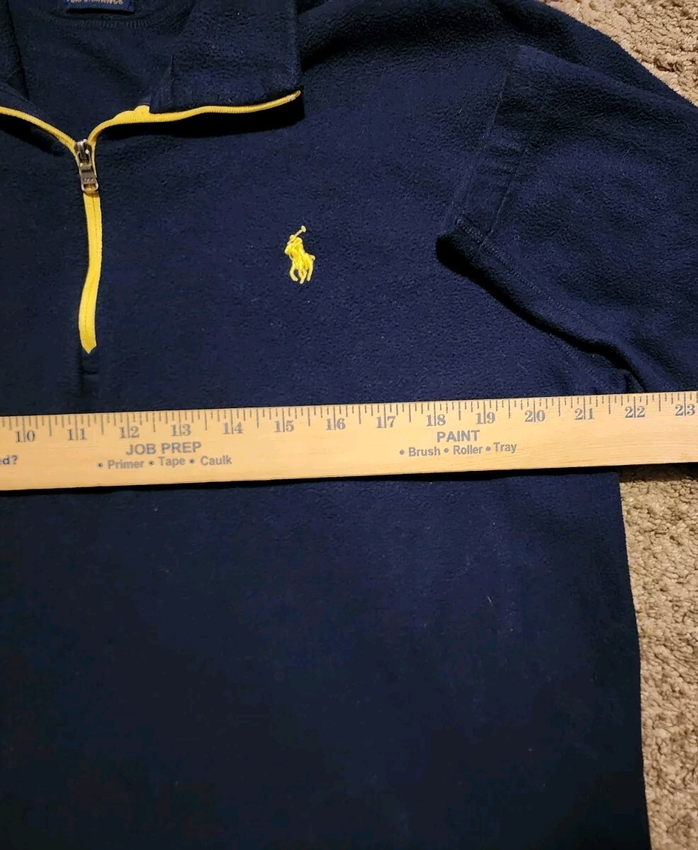 Polo Ralph Lauren Giacca Uomo Performance L Blu 1 4 Zip Pullover Pony Fleece