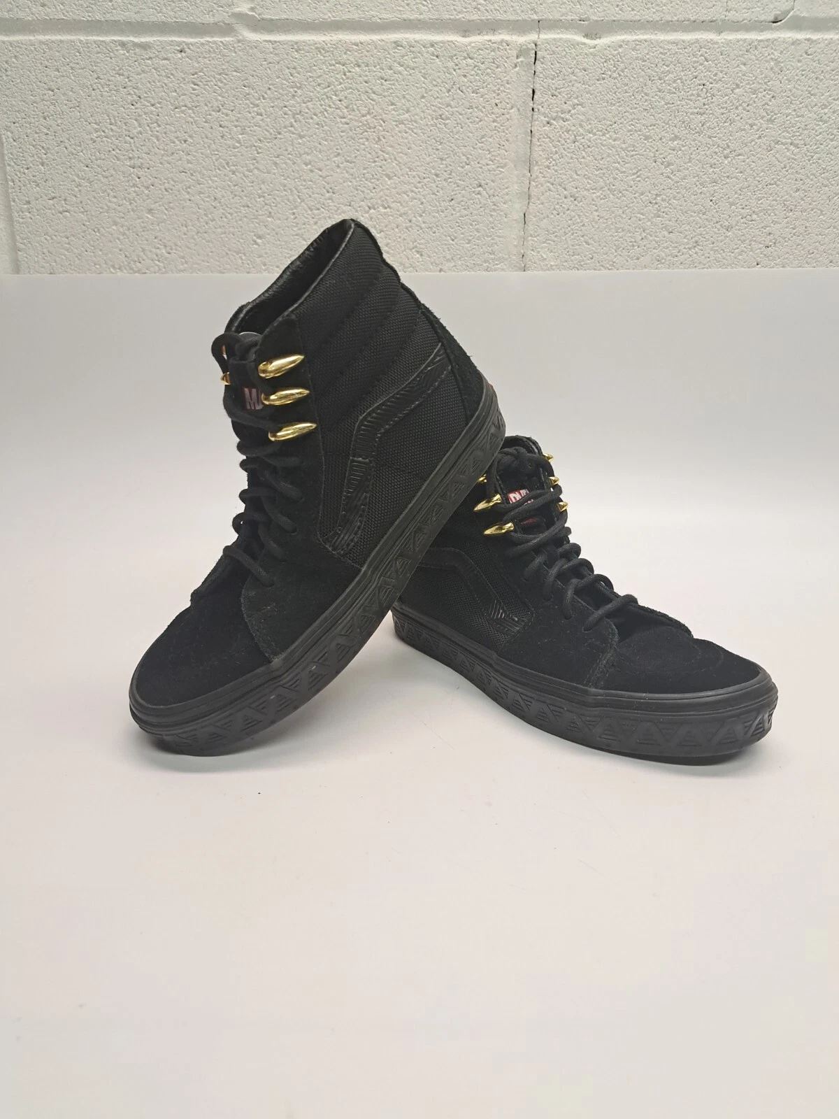 PUMA Taglia 4 uomo 5 5 donna VANS Sk8 Hi x Marvel pantera nera 2018 in perfette condizioni nero e oro
