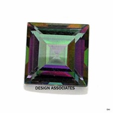5 MM SQUARE  CUT MYSTIC RAINBOW TOPAZ  TREATED GEMSTONE  AAA (176232)