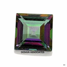 5 MM SQUARE  CUT MYSTIC RAINBOW TOPAZ  TREATED GEMSTONE  AAA (176232)