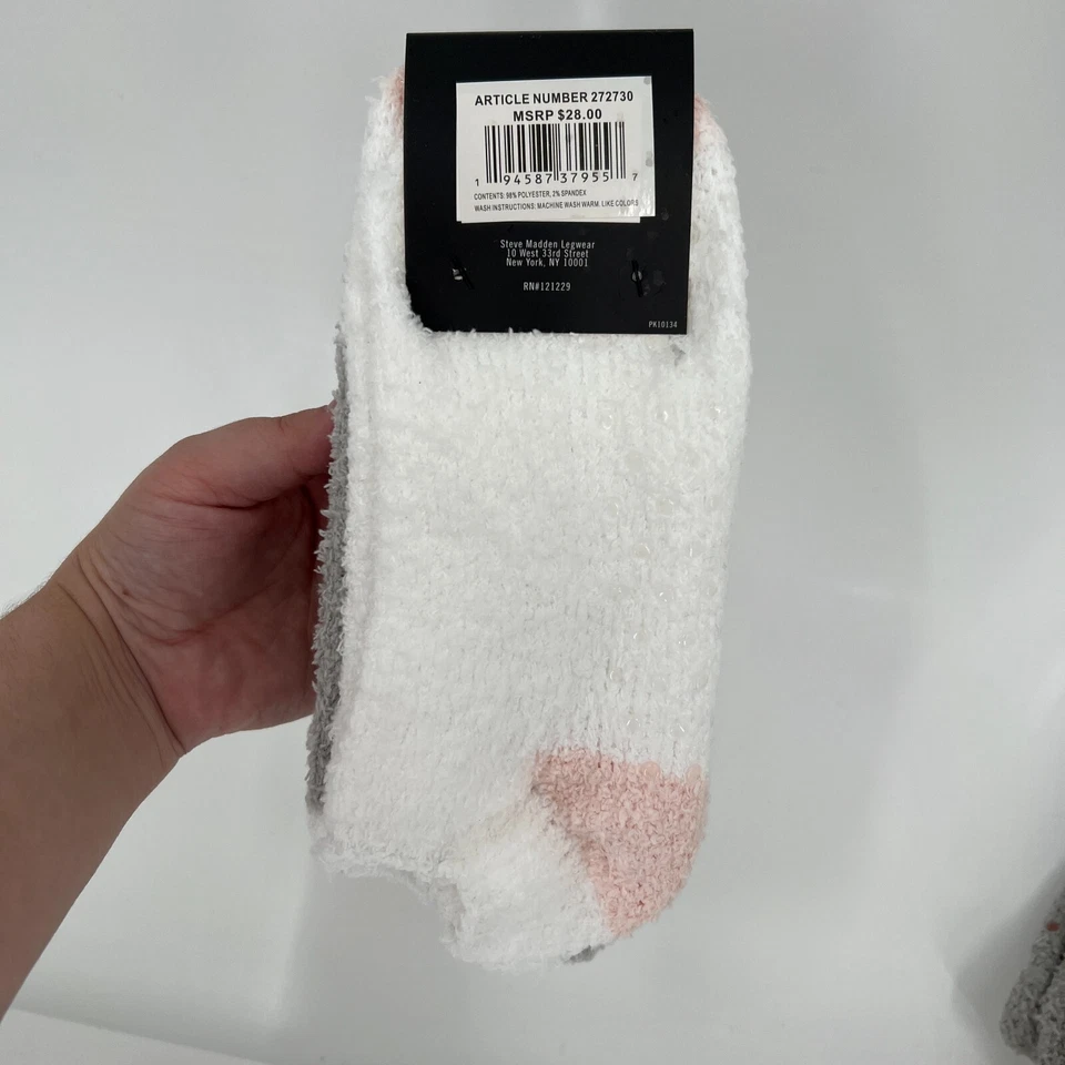 Steve Madden Mujer Acogedores Calcetines Salón Verde Camuflaje/Rosa 3 PARES Talla 5-10 Pinzas Foto 3 de 3