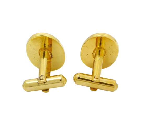 Gemelos Cartier Pin de corbata motivo 2C marco negro dorado tipo ovalado Foto 4 de 4