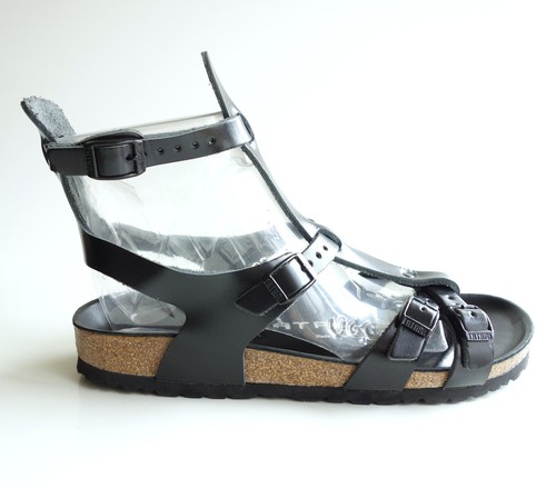 new TATAMI by BIRKENSTOCK Leather Gladiator Sandal CHANIA black 40 US9 UK7 rare - Picture 5 of 16
