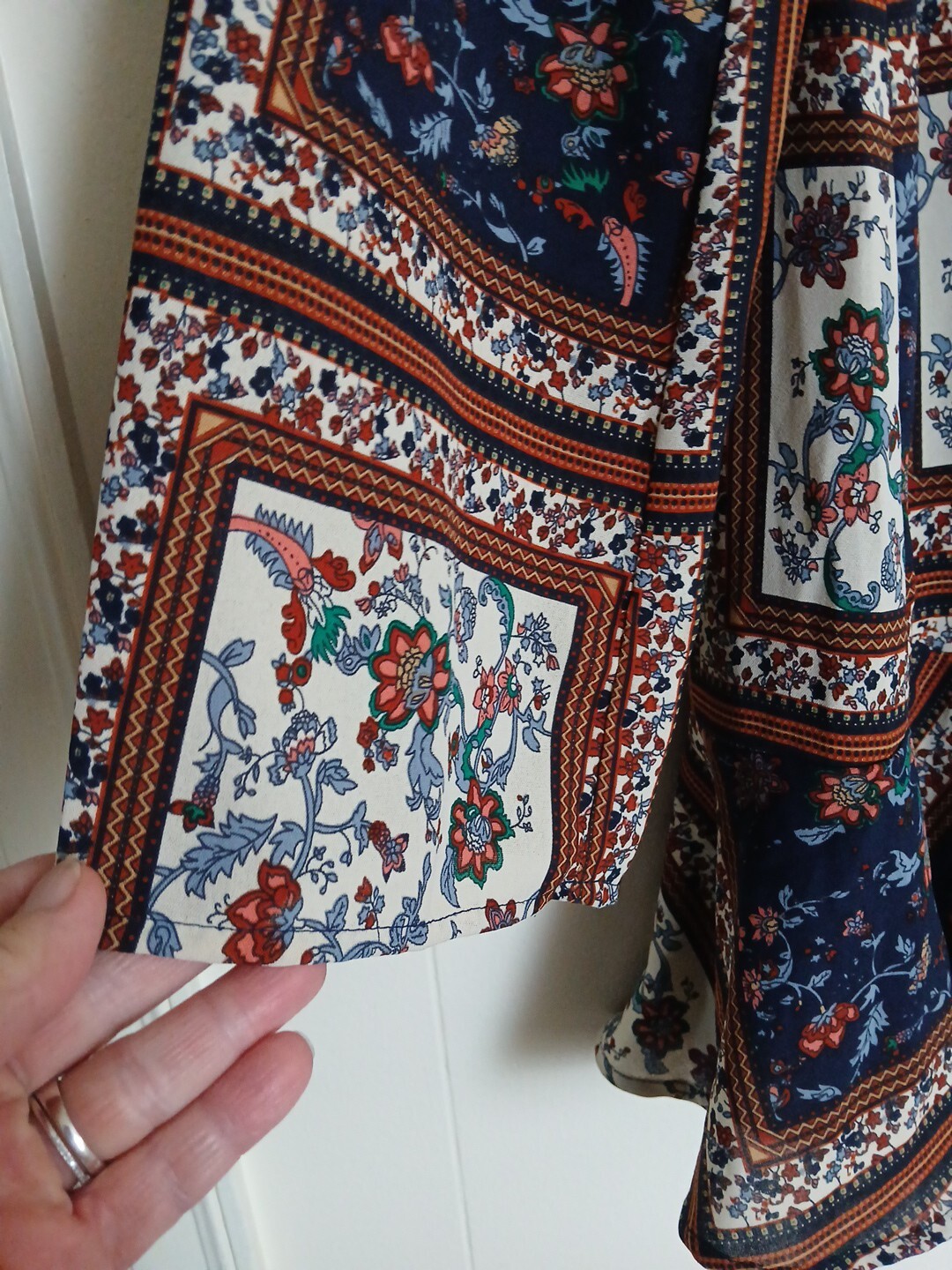 Lulus Wms Long Sleeve Patchwork Boho Midi Dress S… - image 4