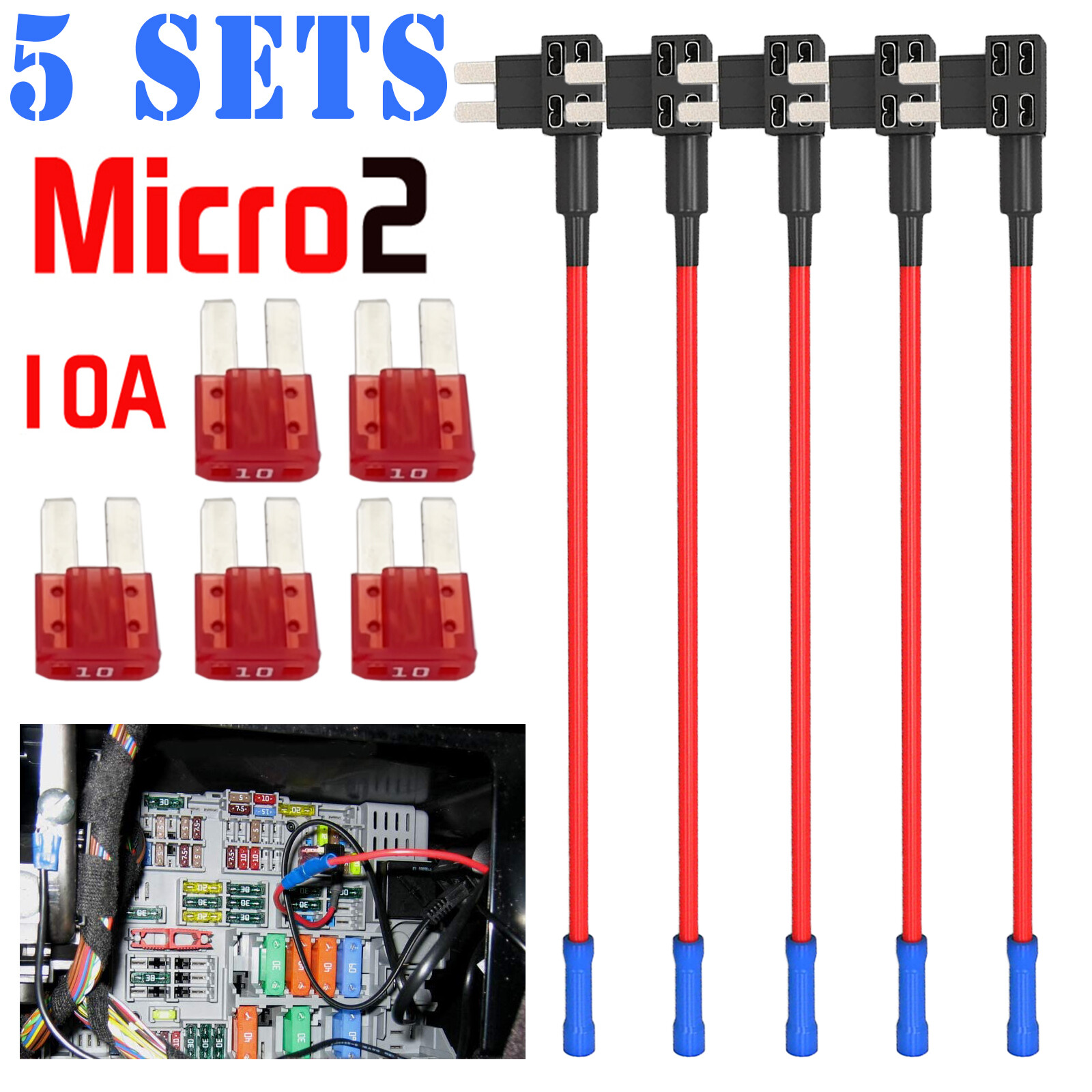 Be In Your Mind 2 Pack OEM Style Dual USB Charger Piggy Back Fuse