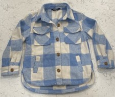 Member's Mark Plaid Shacket, Girl's, Size XS 4/5 , Blue plaid, front pockets