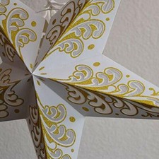 Quasimoon 24" Gold Wave Glitter Paper Star Lantern, Hanging by PaperLanternStore