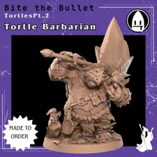 Tortle Barbarian DnD Miniature 3D Printed Fantasy Model D&D RPG Mini