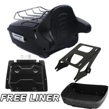 King Trunk Pad Mount Rack &Base Plate Fit For Harley Road Glide 14-25