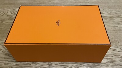 HERMES PARIS Authentic Vintage leere rechteckige Geschenkbox orange 36x22x14cm