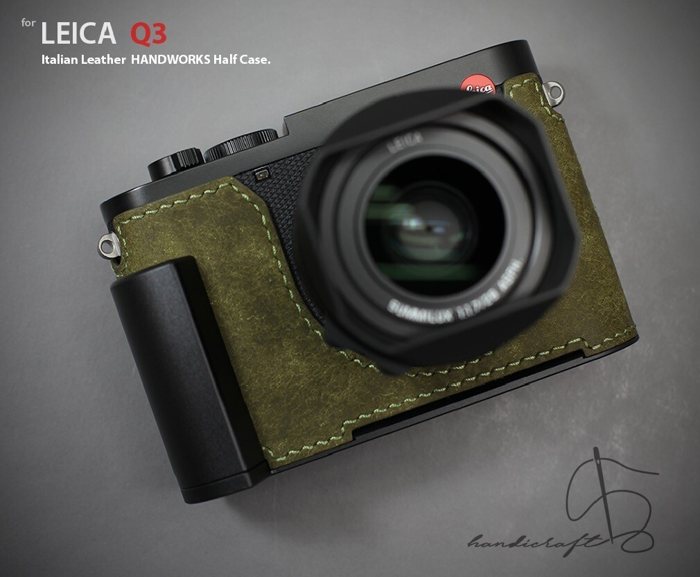 LIM'S Genuine Leather Half Case Metal Grip Dovetail For Leica Q3