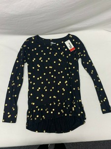 black and gold polka dot shirt