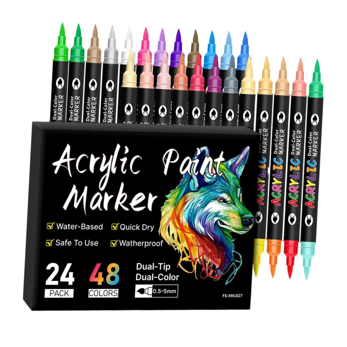 Ohuhu Alcohol Markers 36 Brown Tones Colors Acrylic , Soft Brush Tip Paint Pens Paint Markers