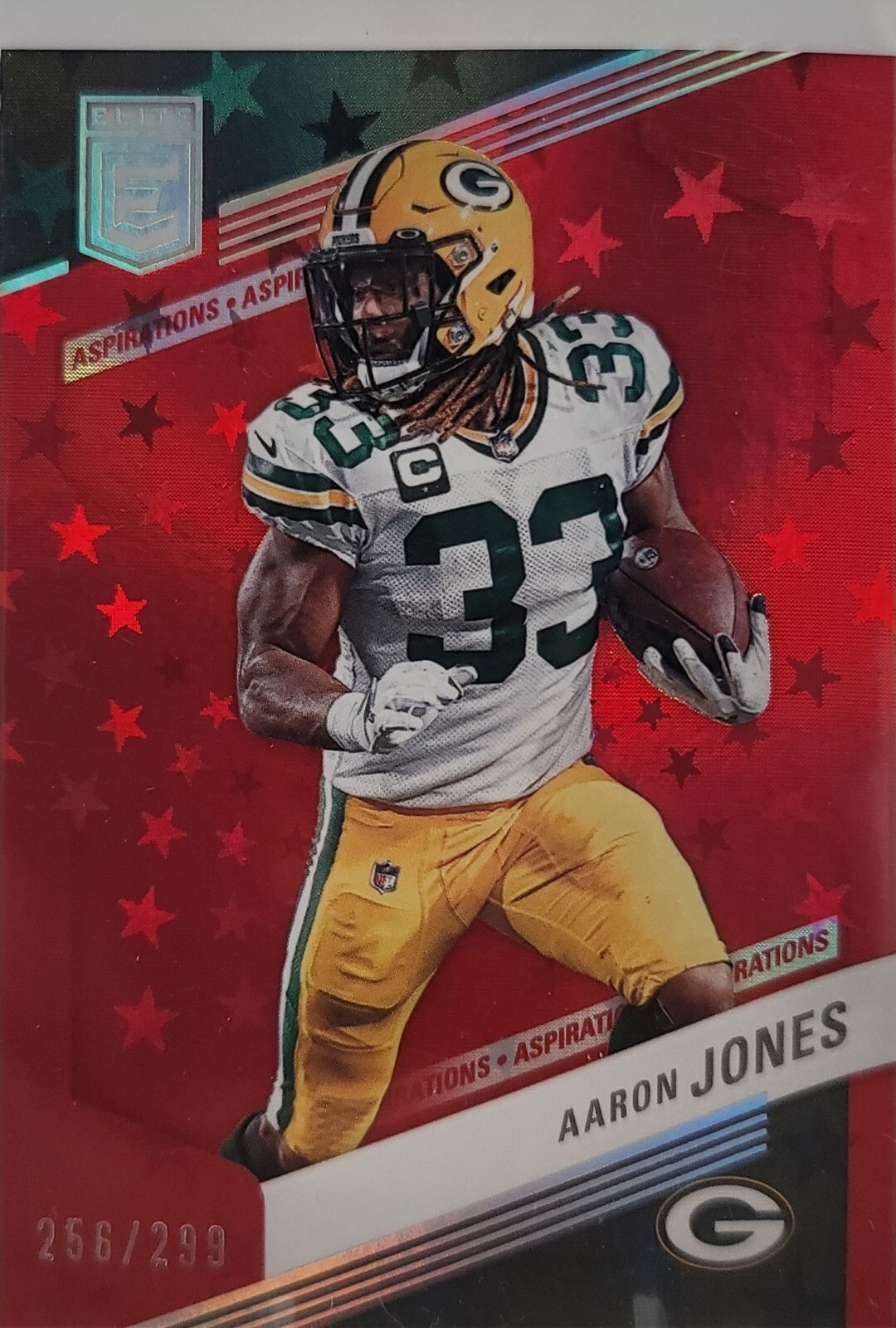 2023 Panini Donruss Elite - Red Aspirations Stars #3 Aaron Jones /299